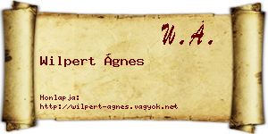 Wilpert Ágnes névjegykártya